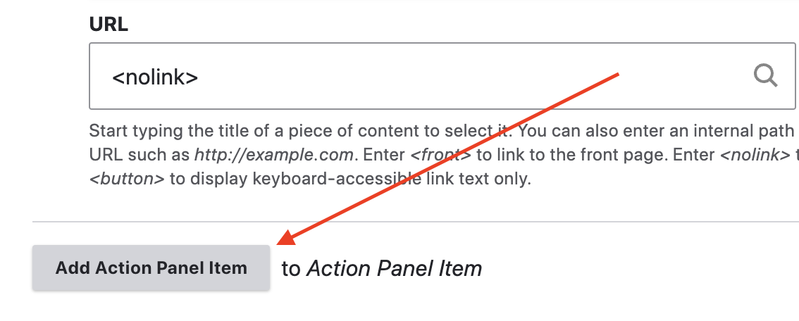 action panel add another example