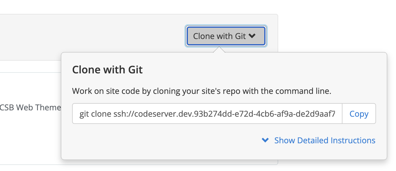 Clone with Git screen