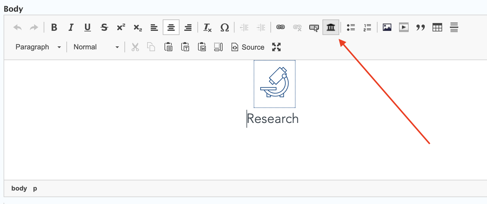 icon from editor toolbar example