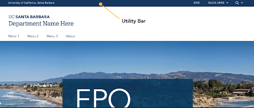utility bar web theme