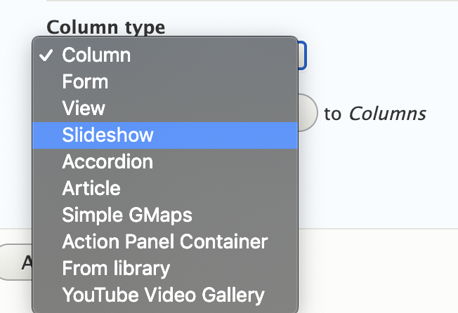 select a slideshow example screen