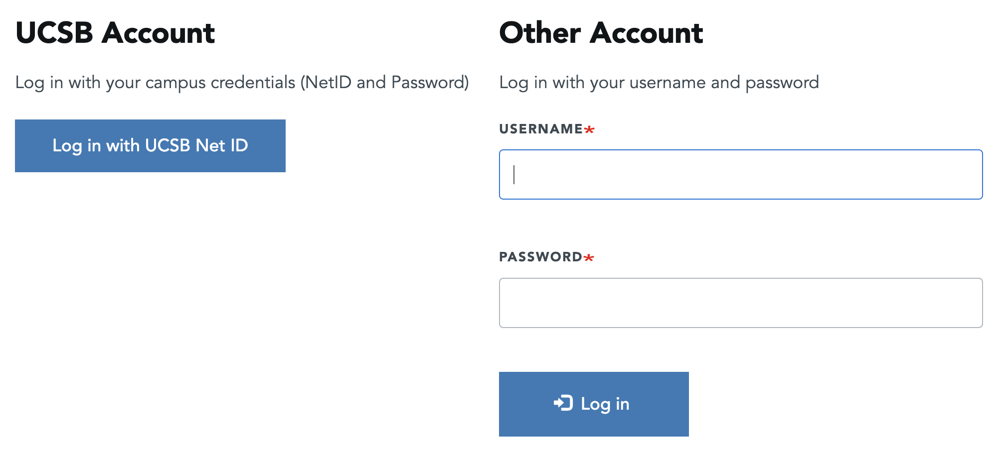 login example screenshot