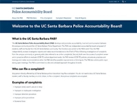 Police Accountability Board front page screenshot